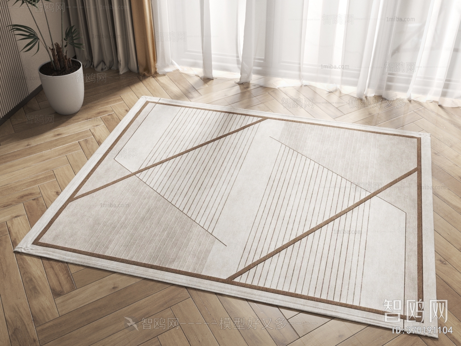 现代方形几何地毯