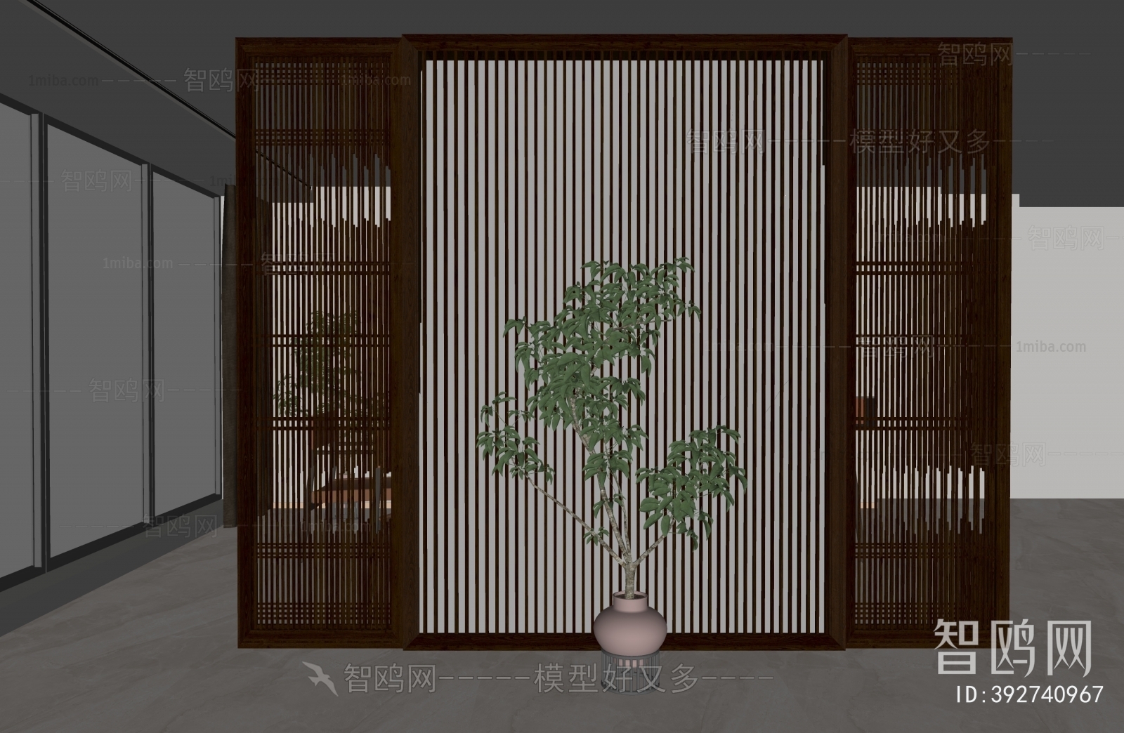 New Chinese Style Wooden Screen Partition