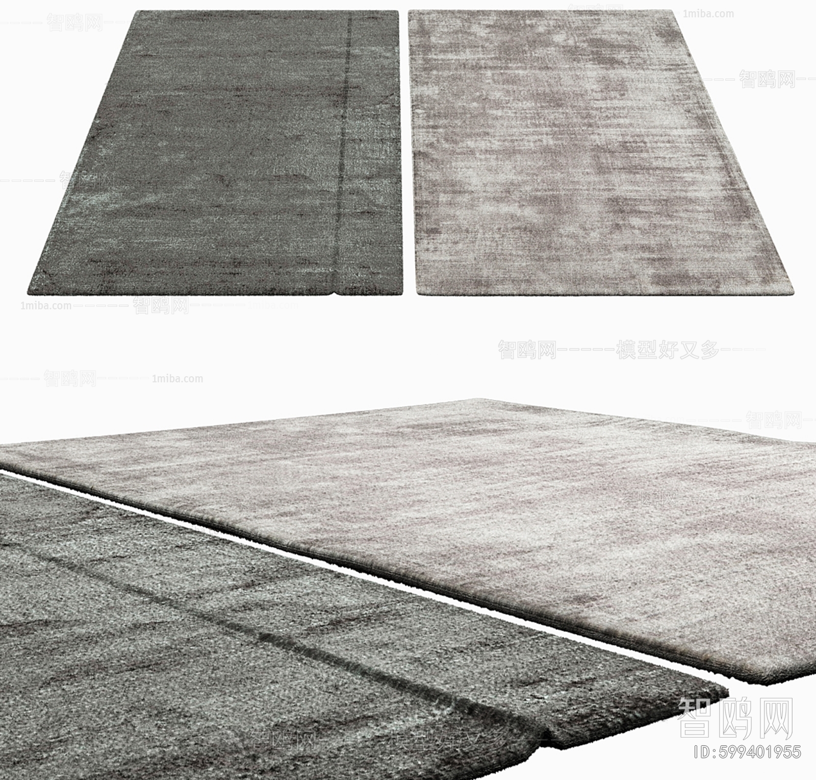 现代方形地毯组合
