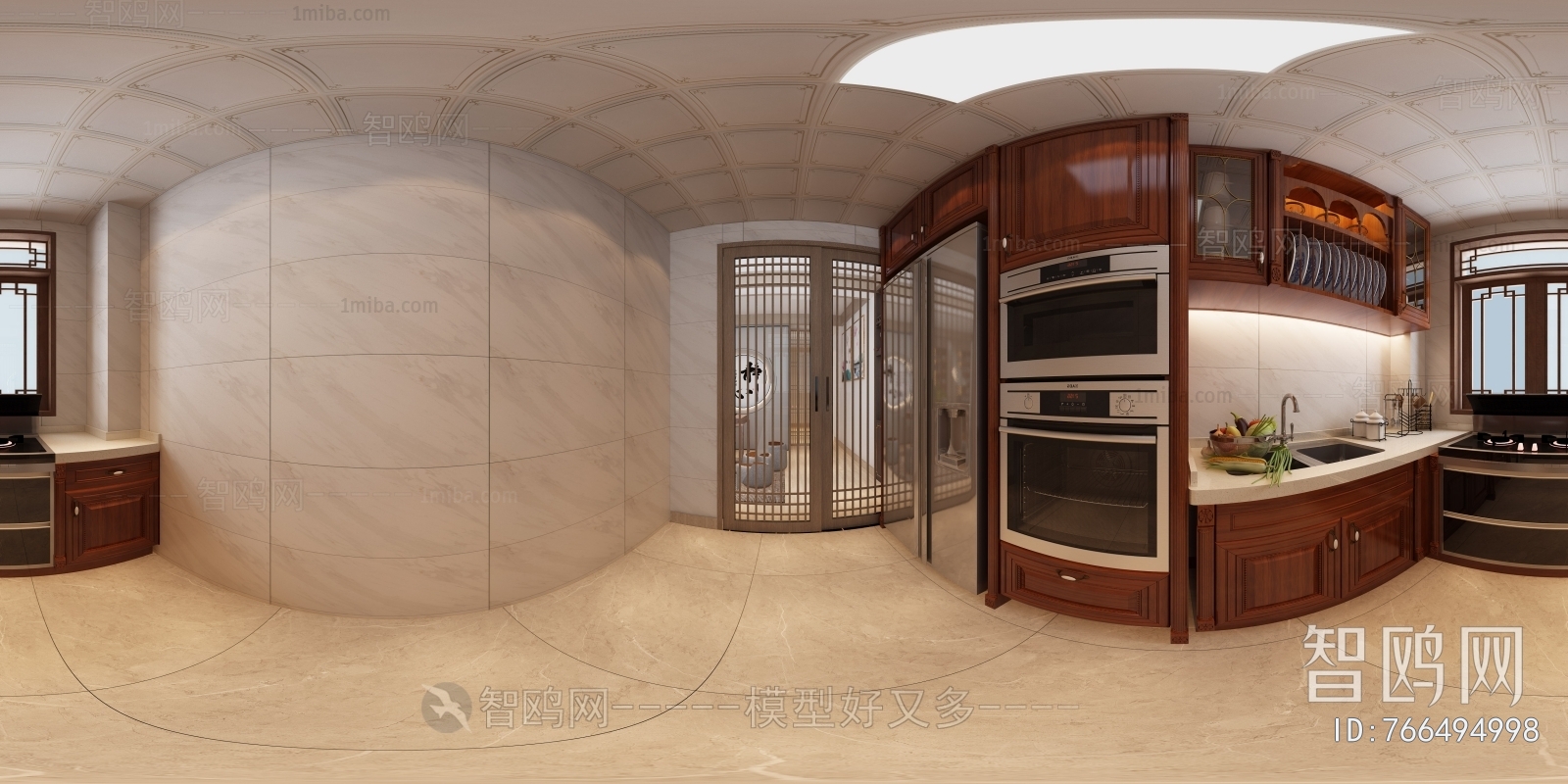全景-新中式厨房+茶室