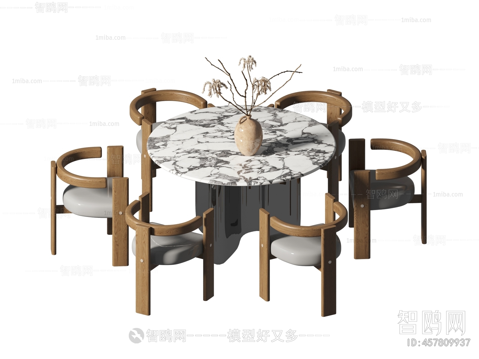 Wabi-sabi Style Dining Table And Chairs