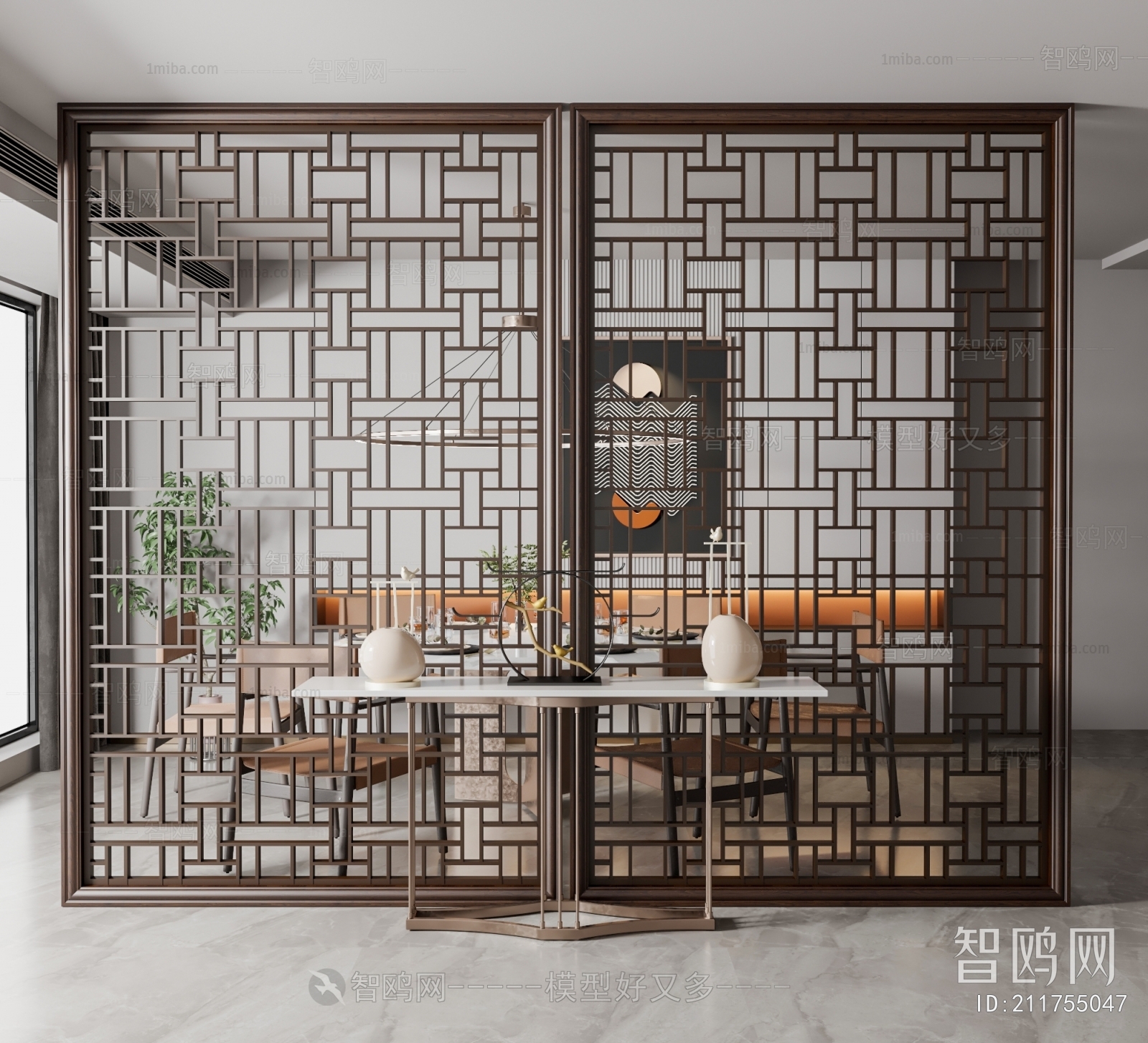 New Chinese Style Wooden Screen Partition