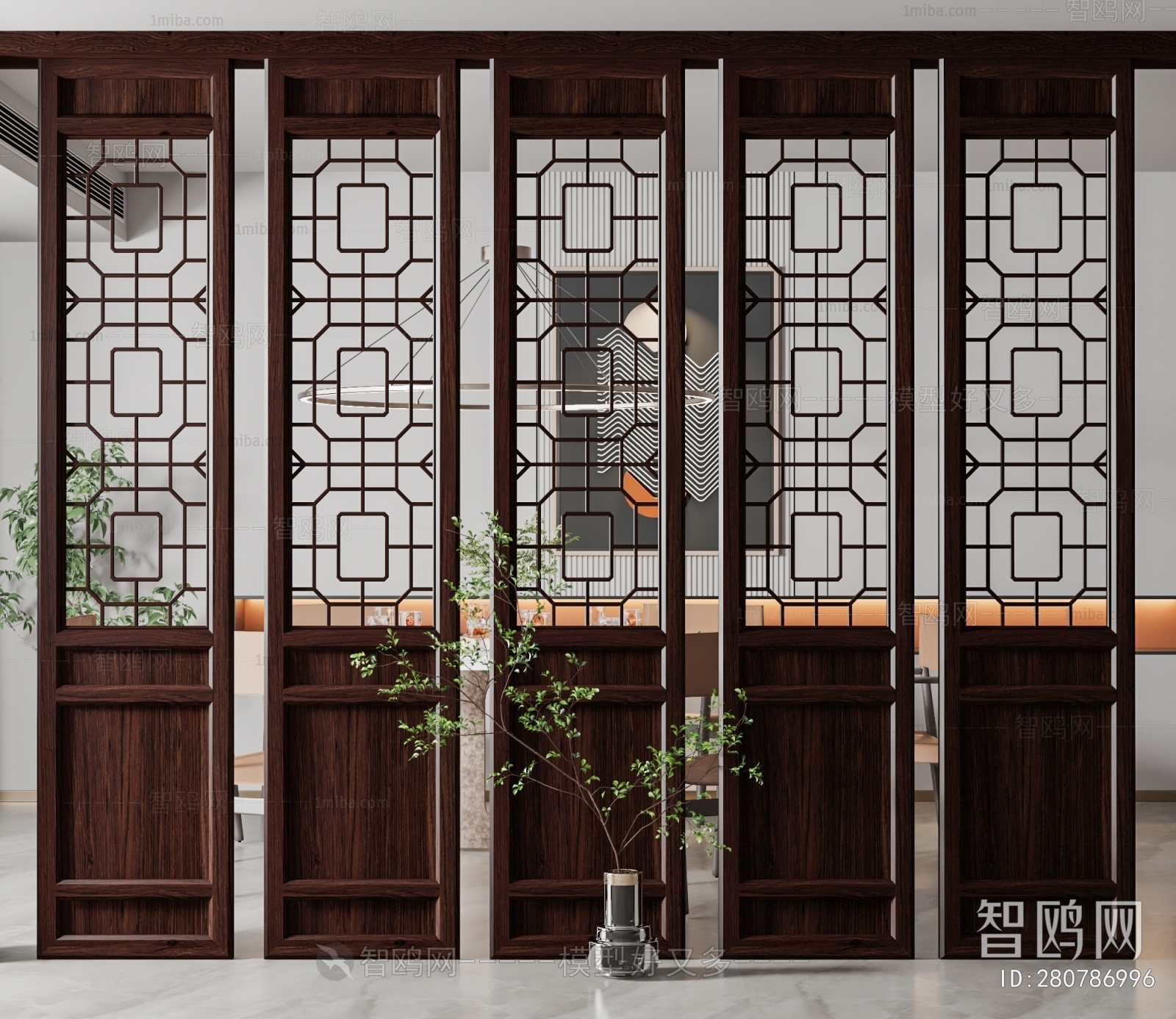 New Chinese Style Wooden Screen Partition