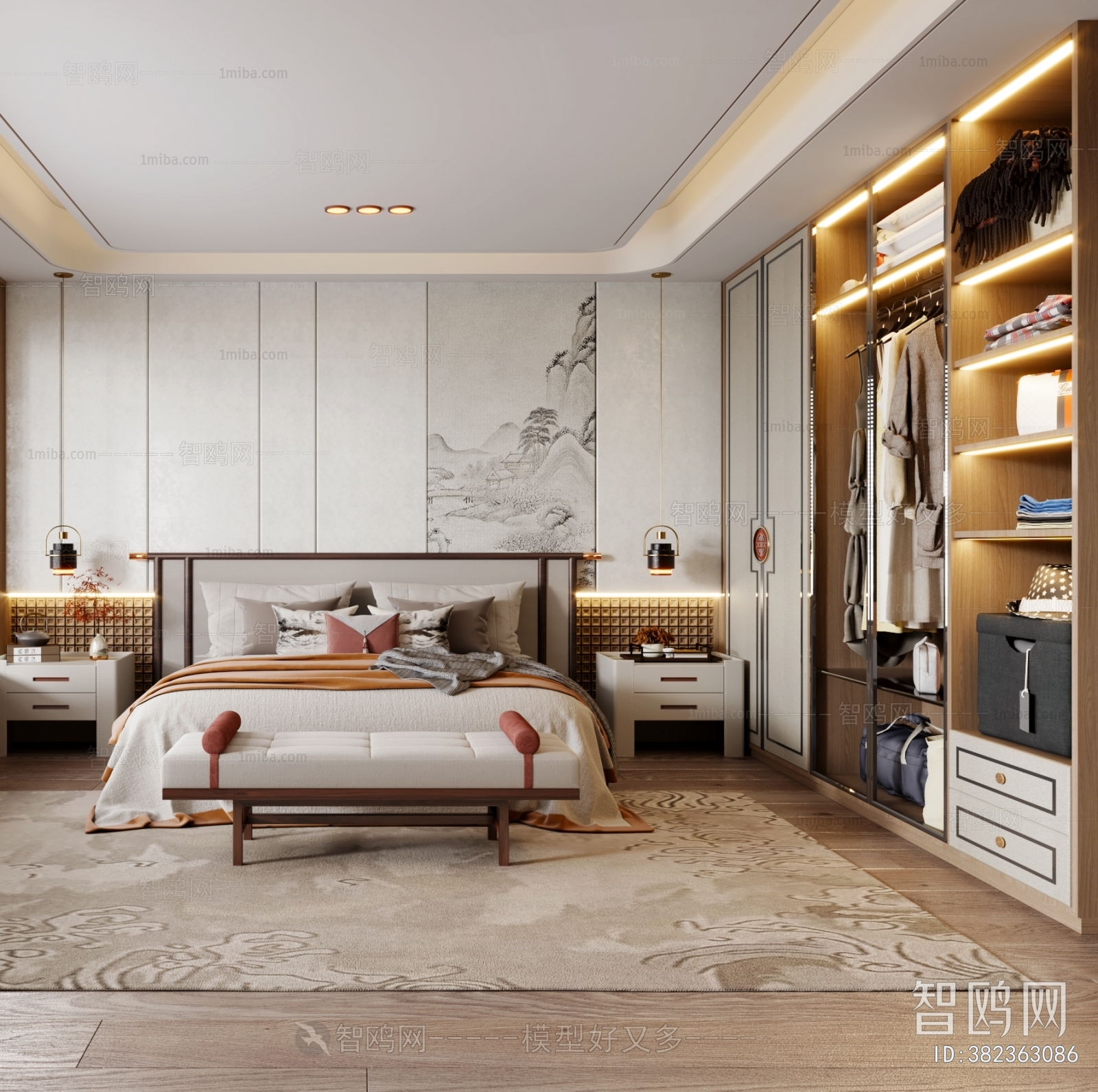 New Chinese Style Bedroom