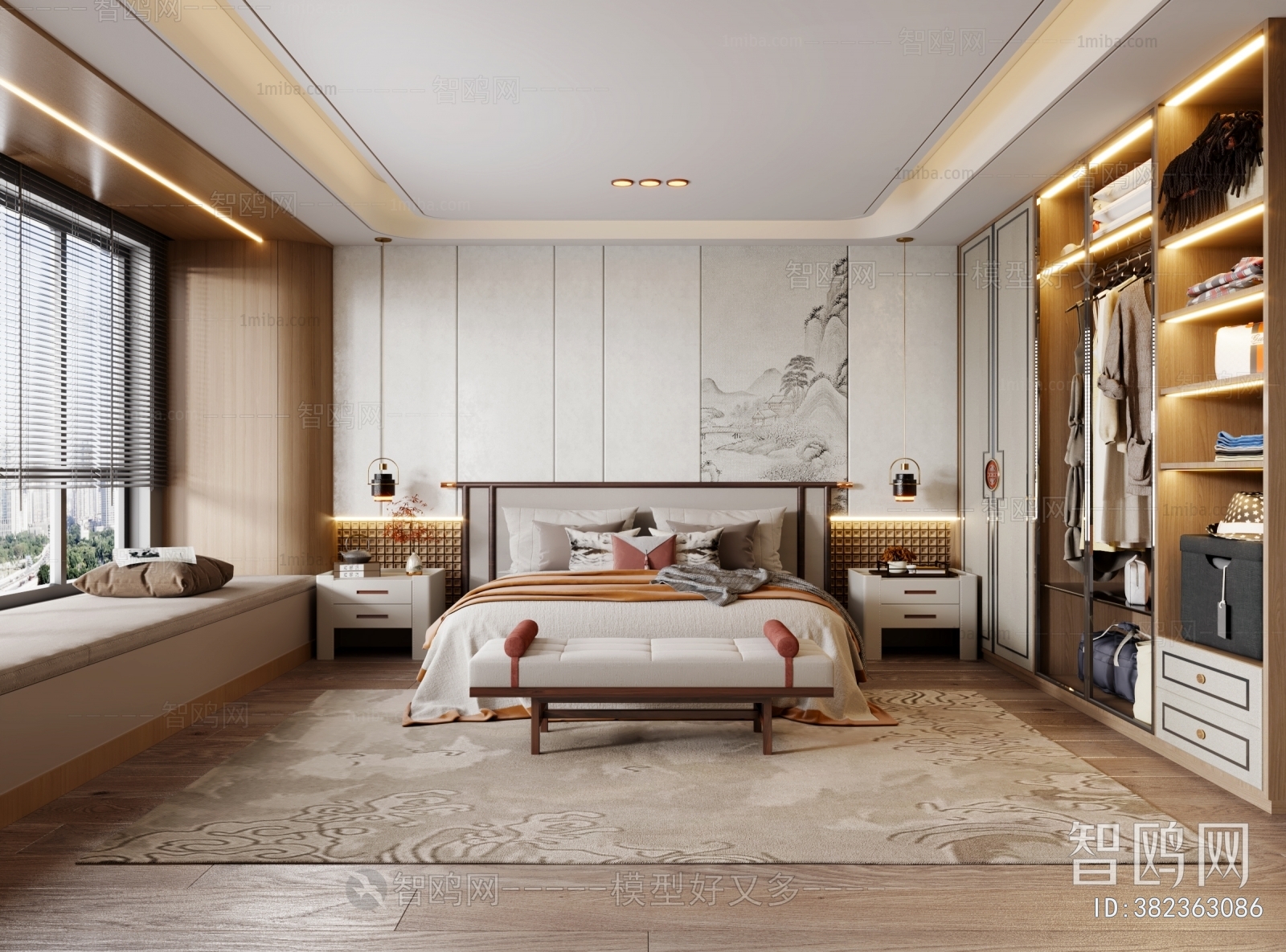 New Chinese Style Bedroom