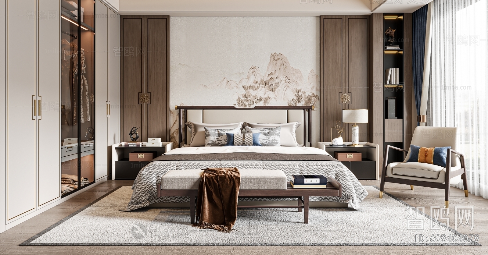 New Chinese Style Bedroom