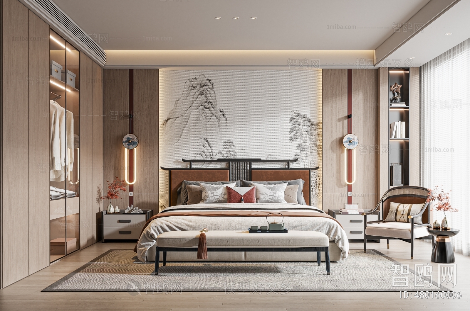 New Chinese Style Bedroom