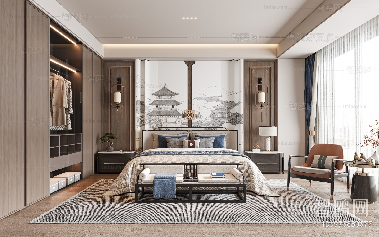 New Chinese Style Bedroom