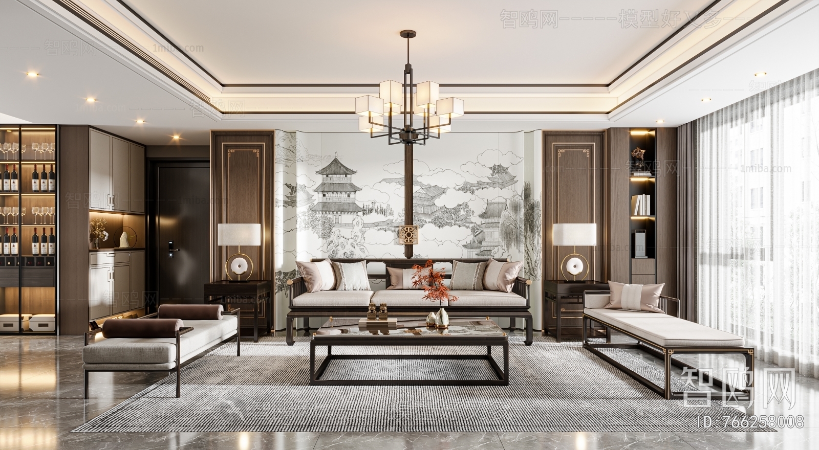 New Chinese Style A Living Room