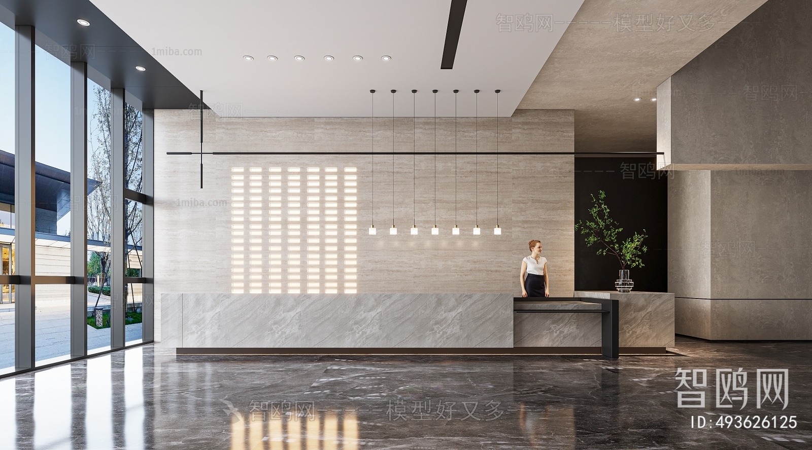 Modern Office Reception Desk