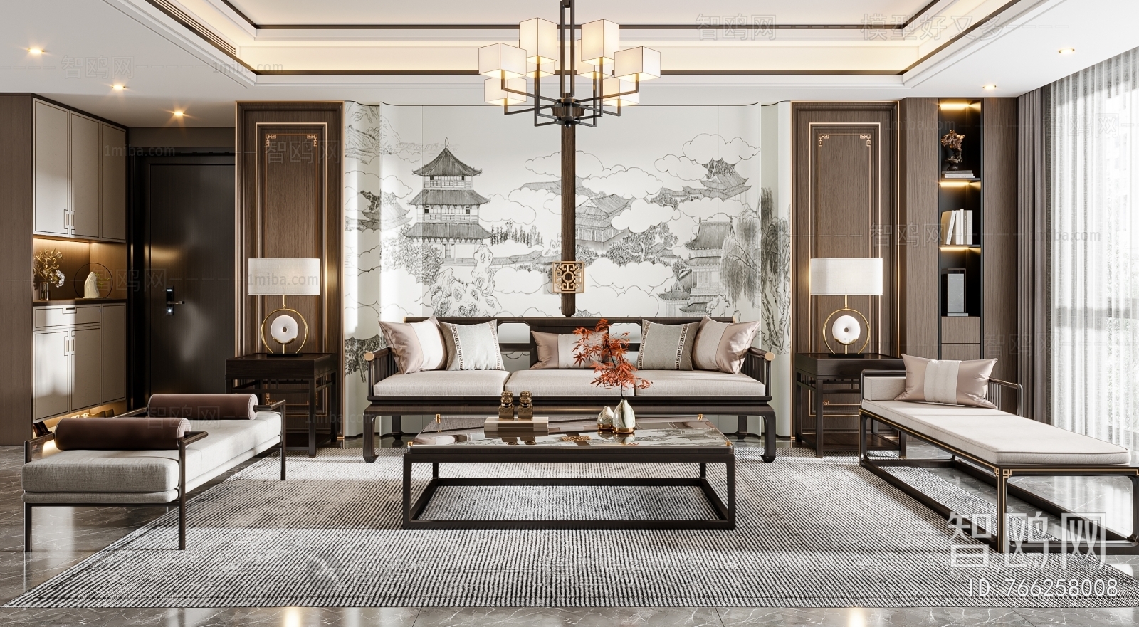 New Chinese Style A Living Room