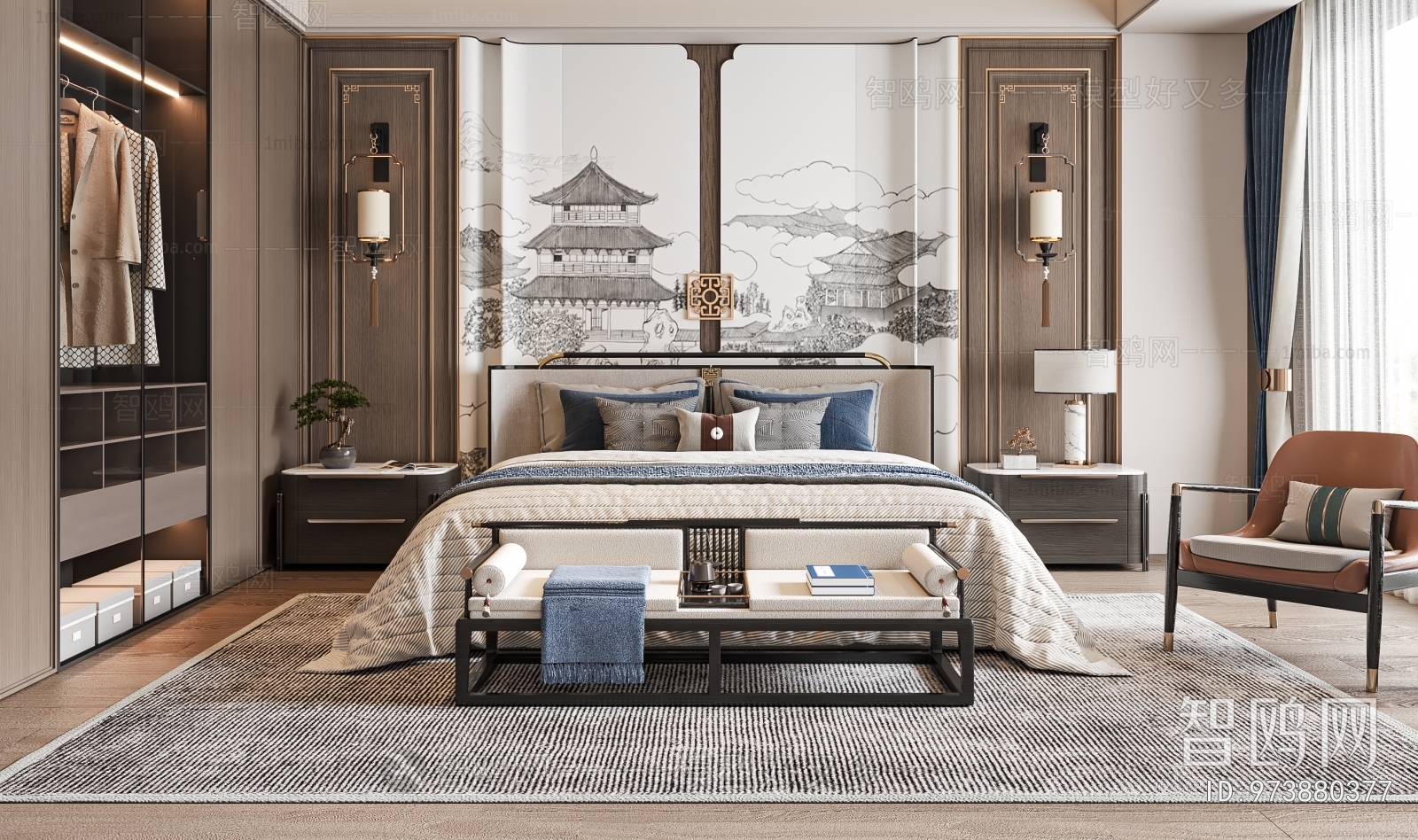 New Chinese Style Bedroom