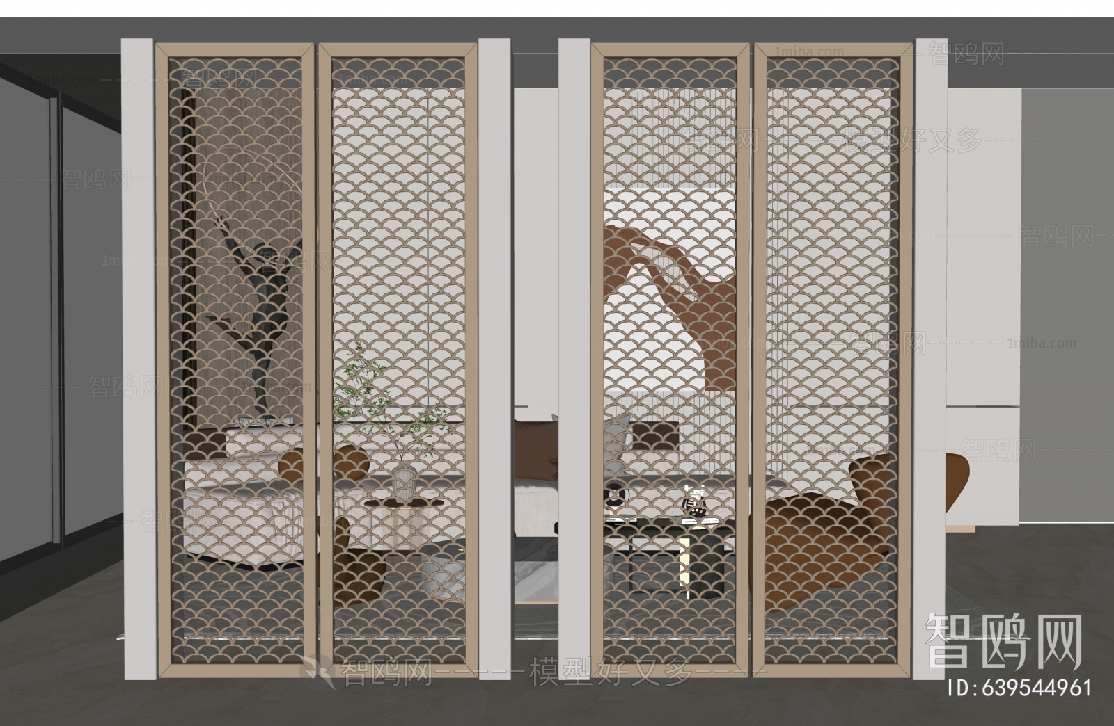 New Chinese Style Metal Screen Partition