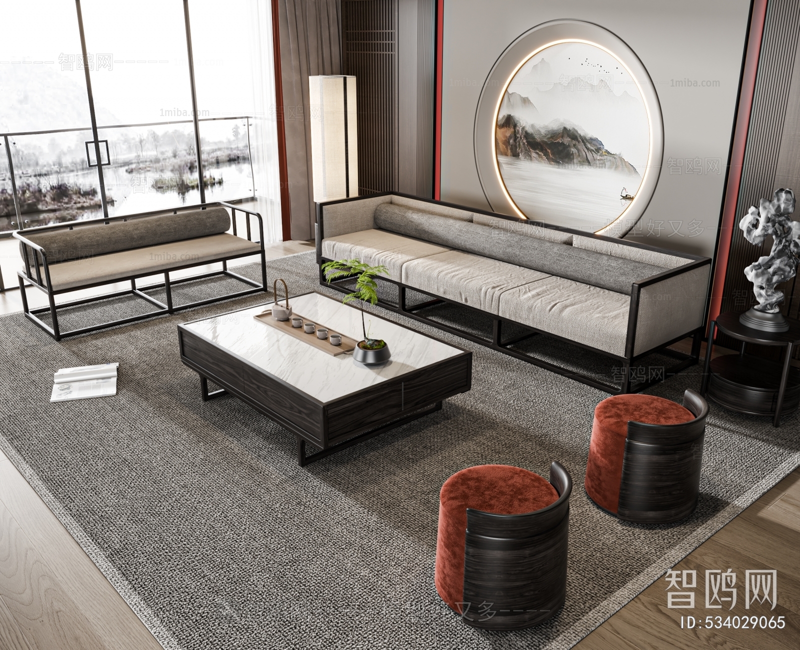 New Chinese Style Sofa Combination