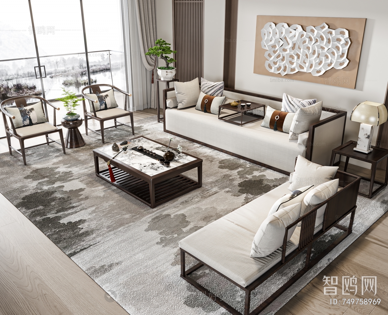 New Chinese Style Sofa Combination