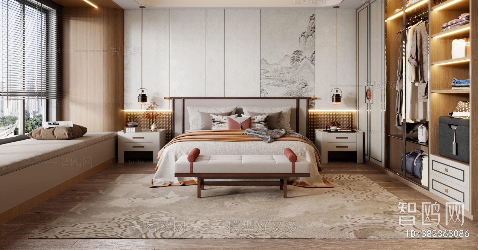 New Chinese Style Bedroom