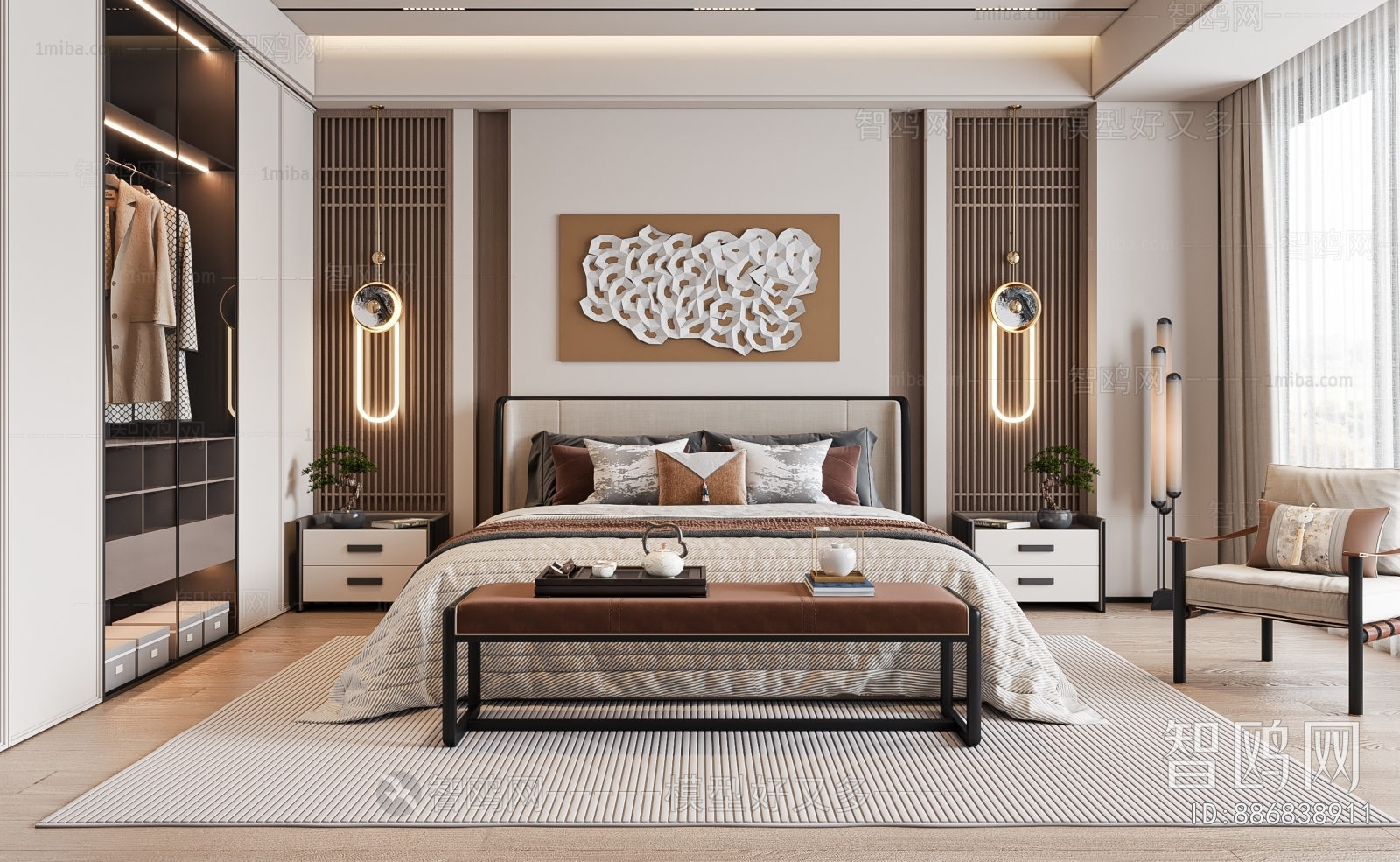 New Chinese Style Bedroom