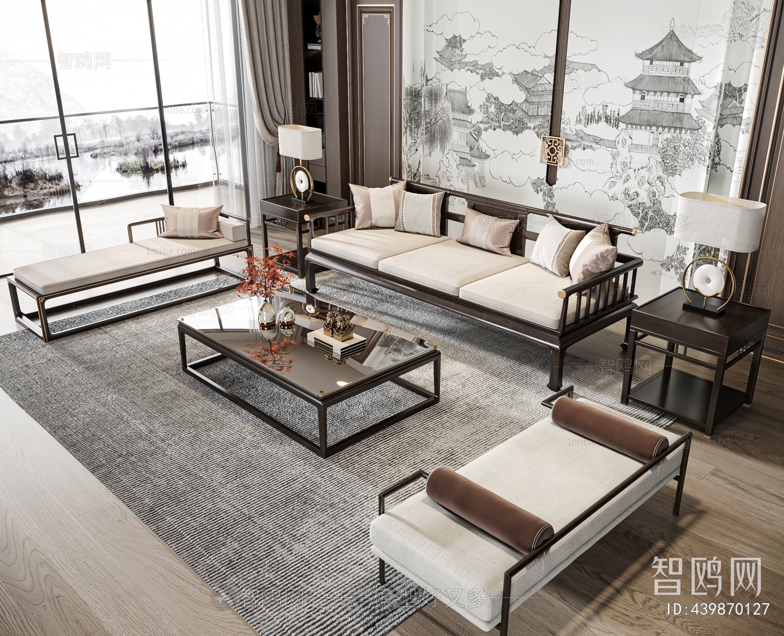 New Chinese Style Sofa Combination