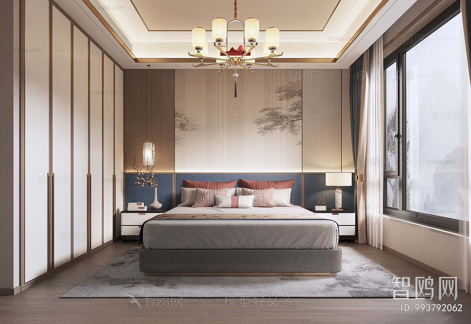 New Chinese Style Bedroom