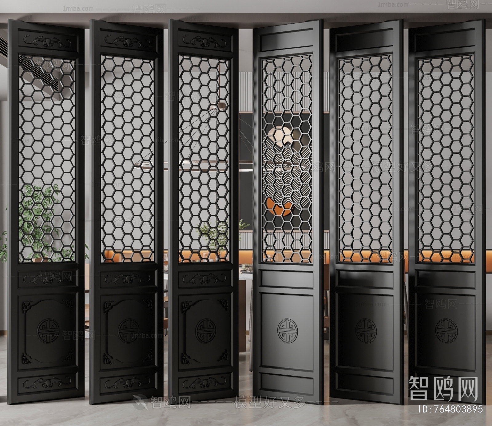 New Chinese Style Wooden Screen Partition