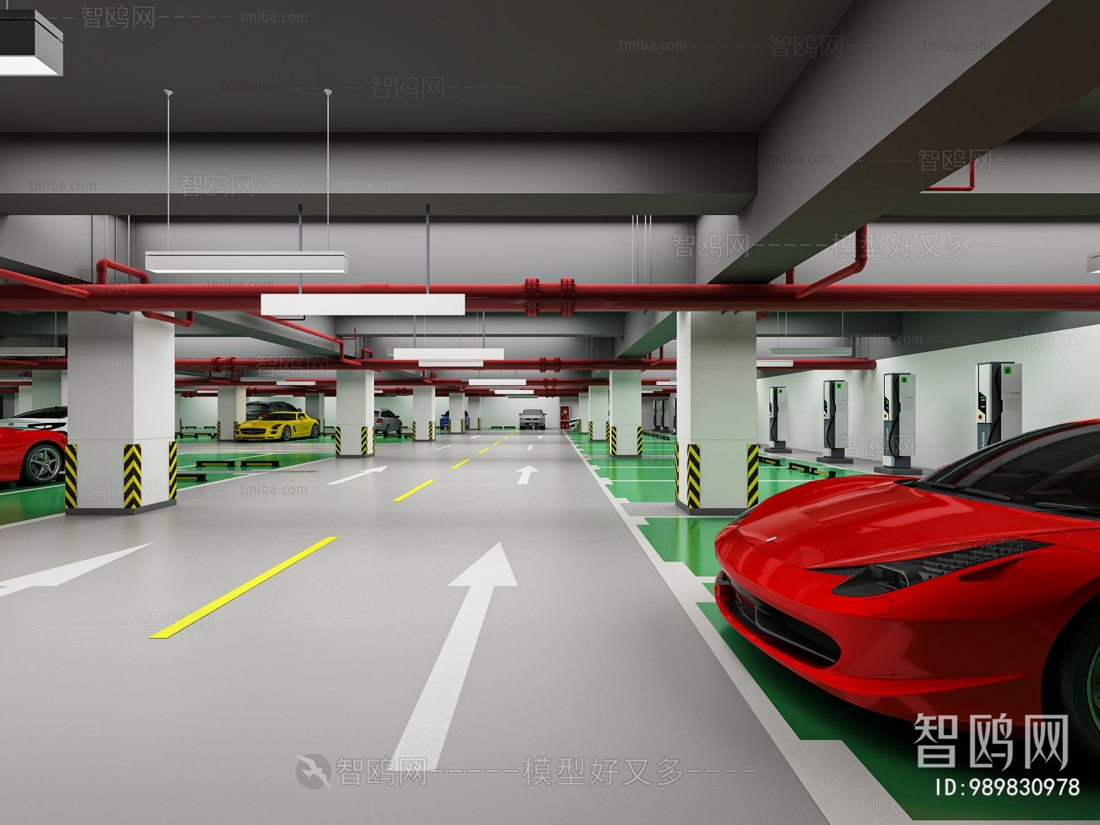 Modern Underground Parking Lot