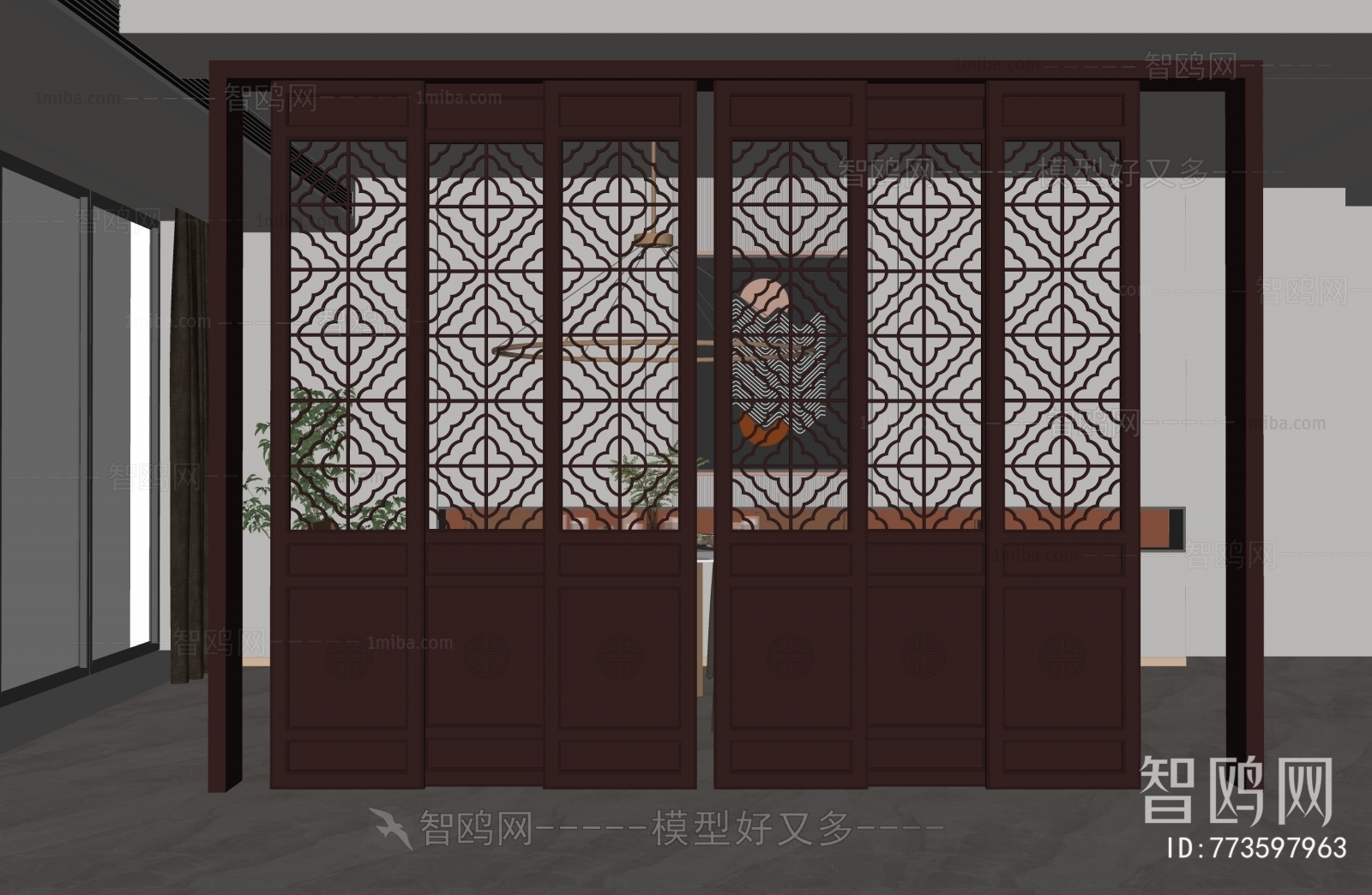 New Chinese Style Sliding Door