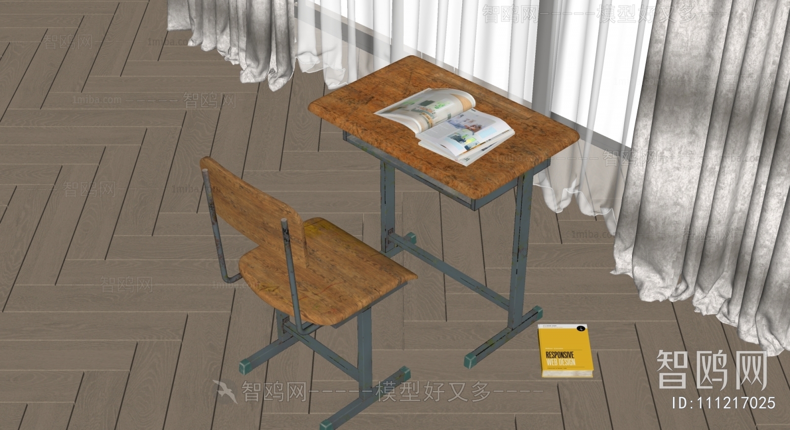 现代学生课桌椅