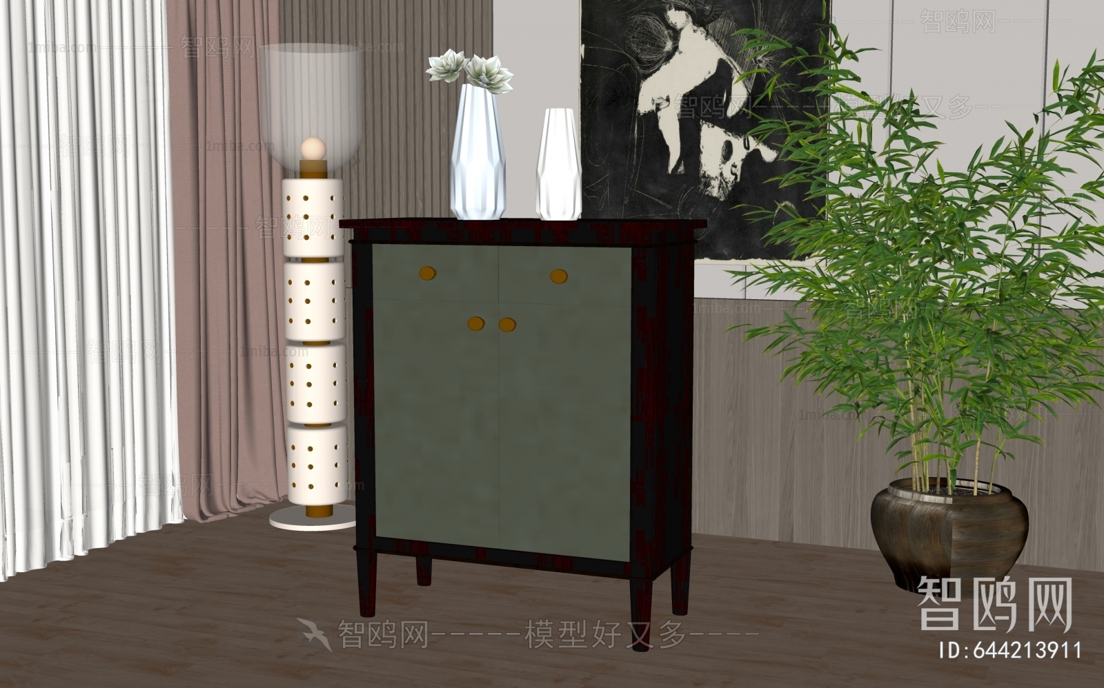 New Chinese Style Side Cabinet