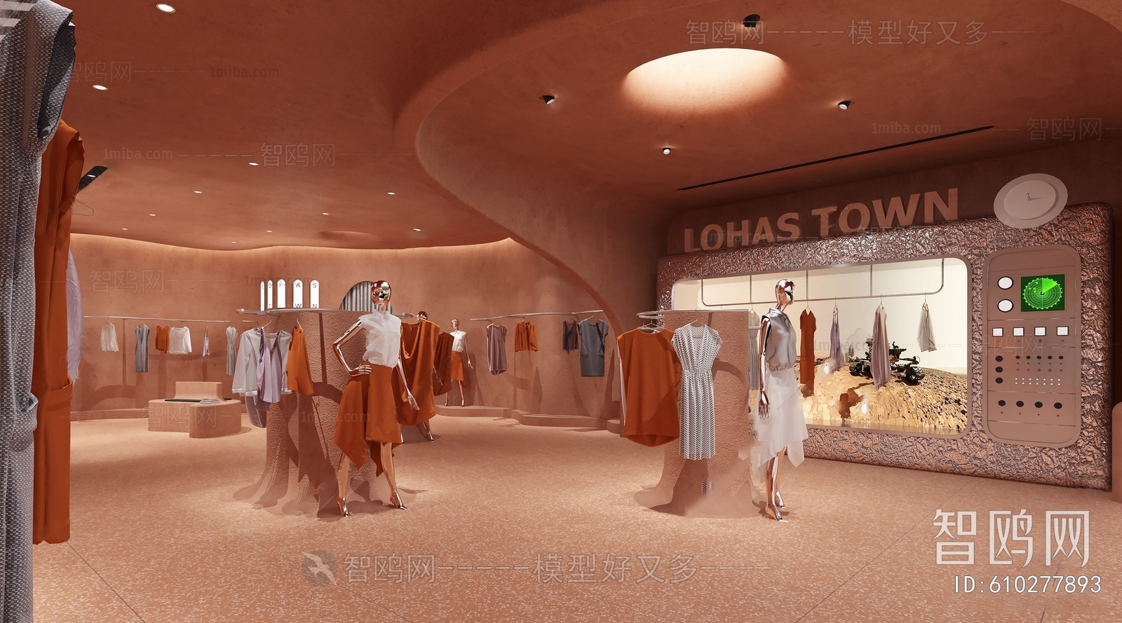 现代火星概念女装店3D模型下载