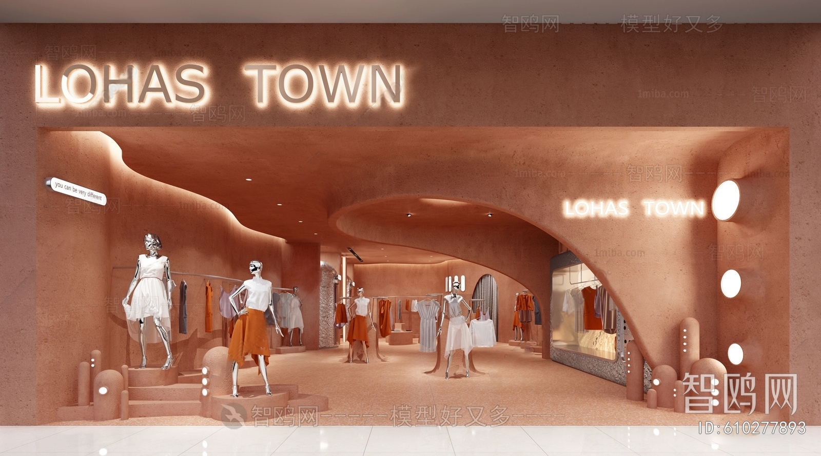 现代火星概念女装店3D模型下载