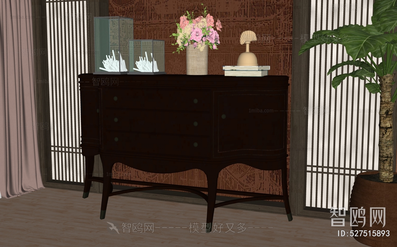 New Chinese Style Entrance Cabinet