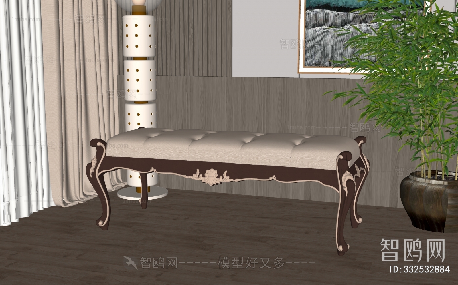 New Chinese Style Sofa Stool