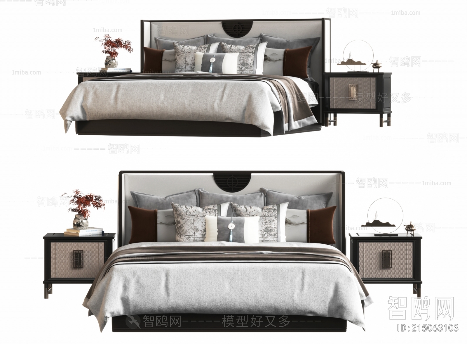 New Chinese Style Double Bed