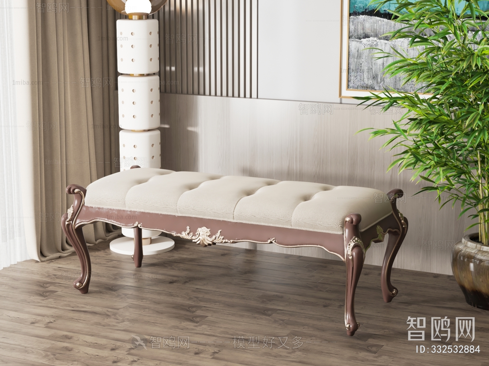 New Chinese Style Sofa Stool