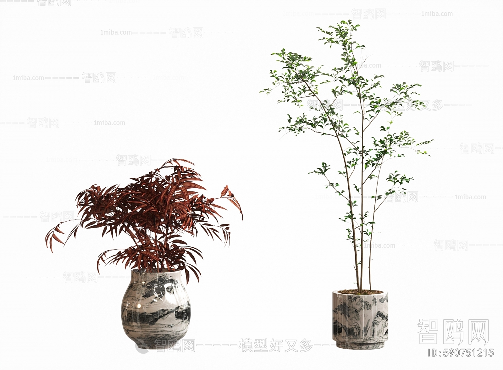 New Chinese Style Potted Green Plant