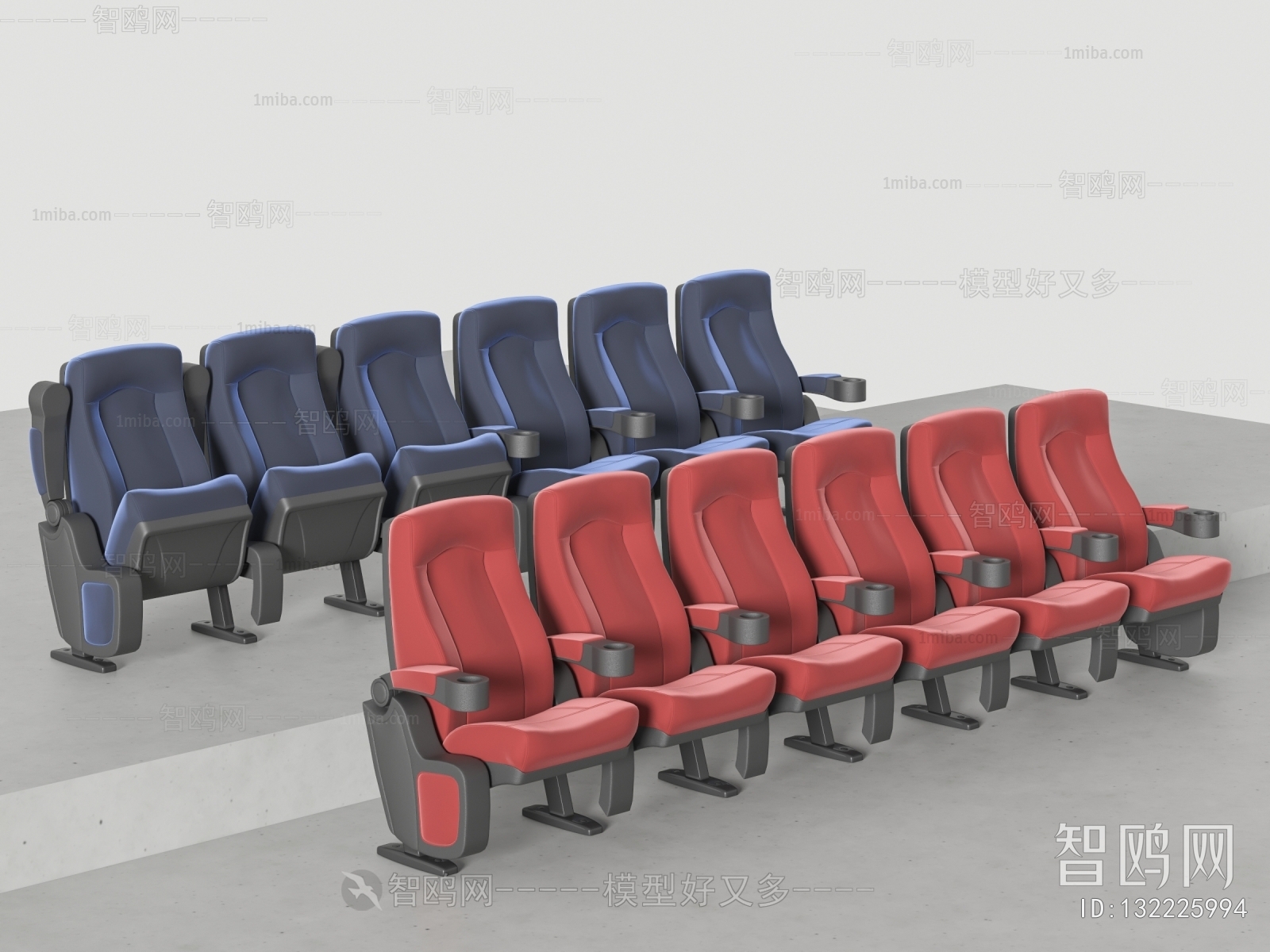 现代电影院椅子组合
