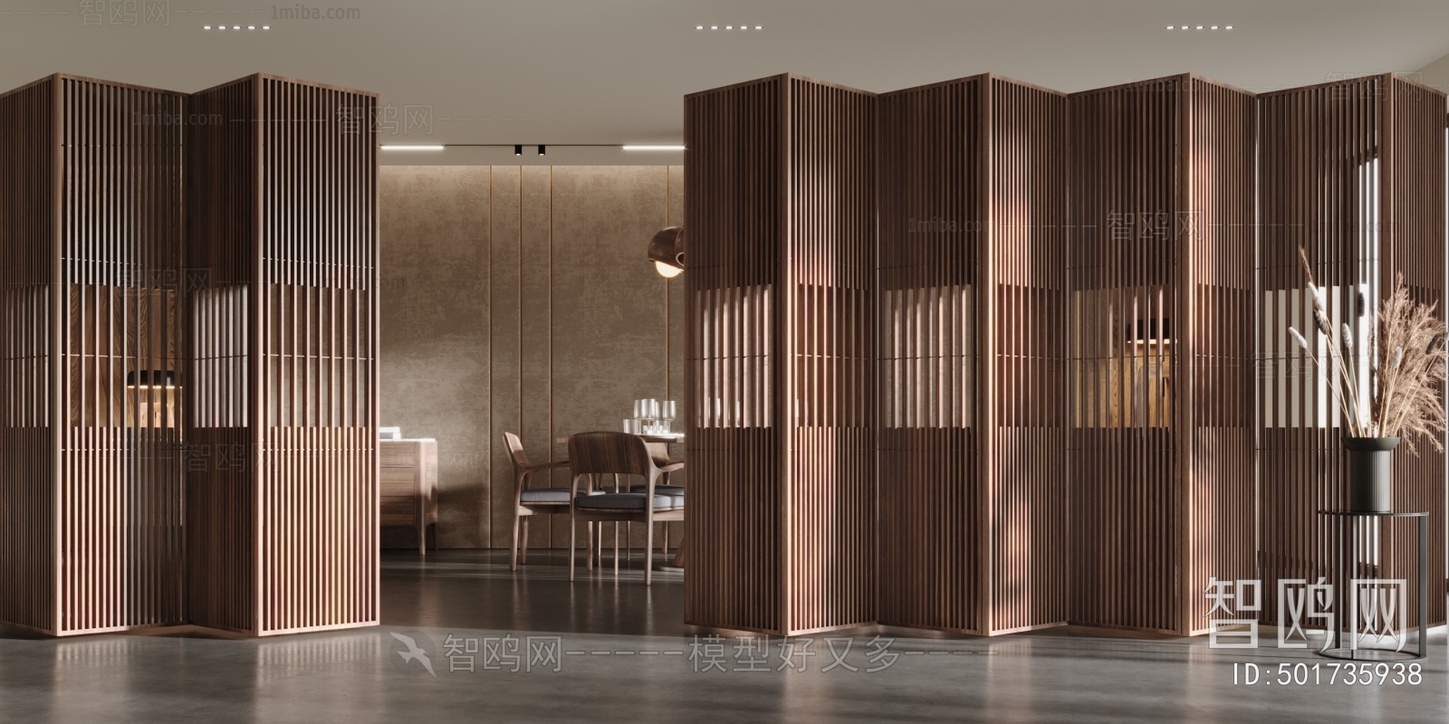 New Chinese Style Wooden Screen Partition