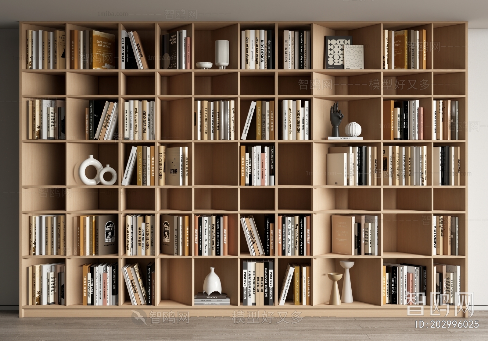 现代实木书柜