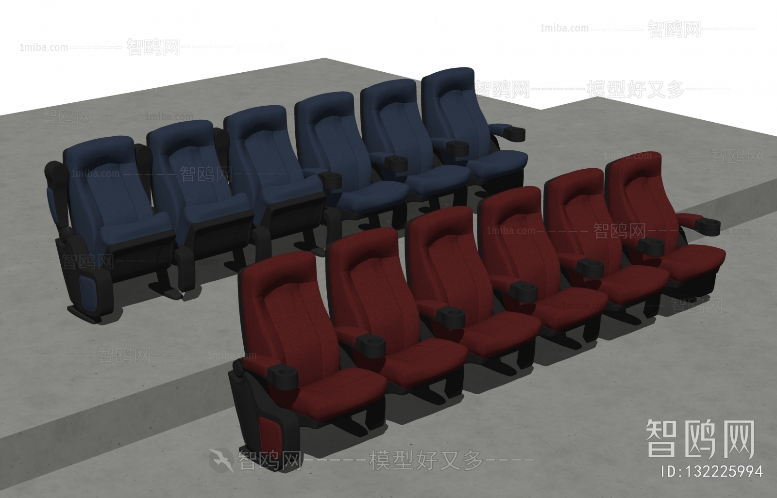 现代电影院椅子组合