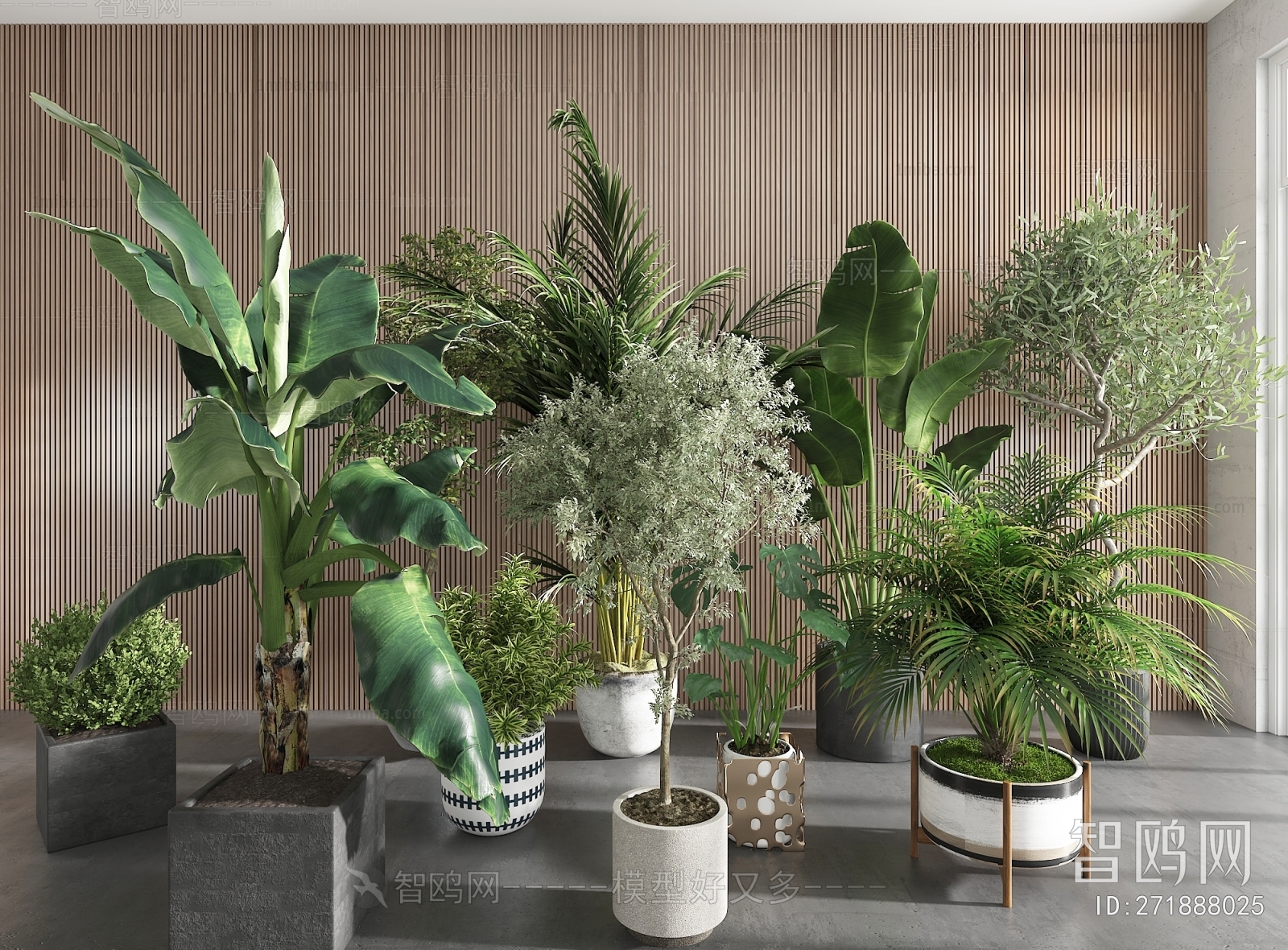 Modern Ground Green Plant Potted Plants