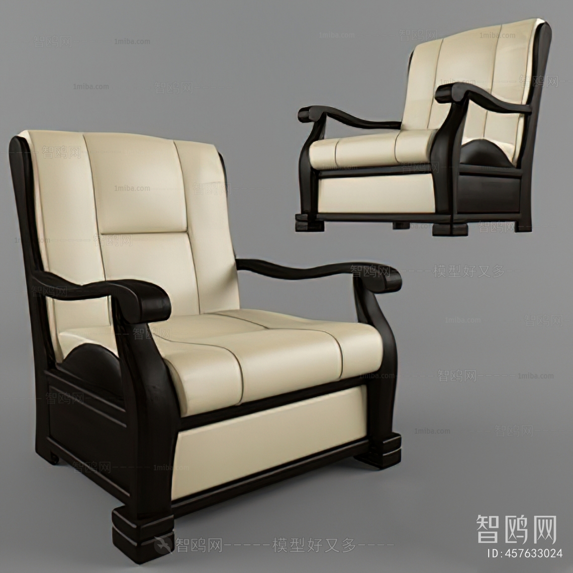 New Chinese Style Single Sofa