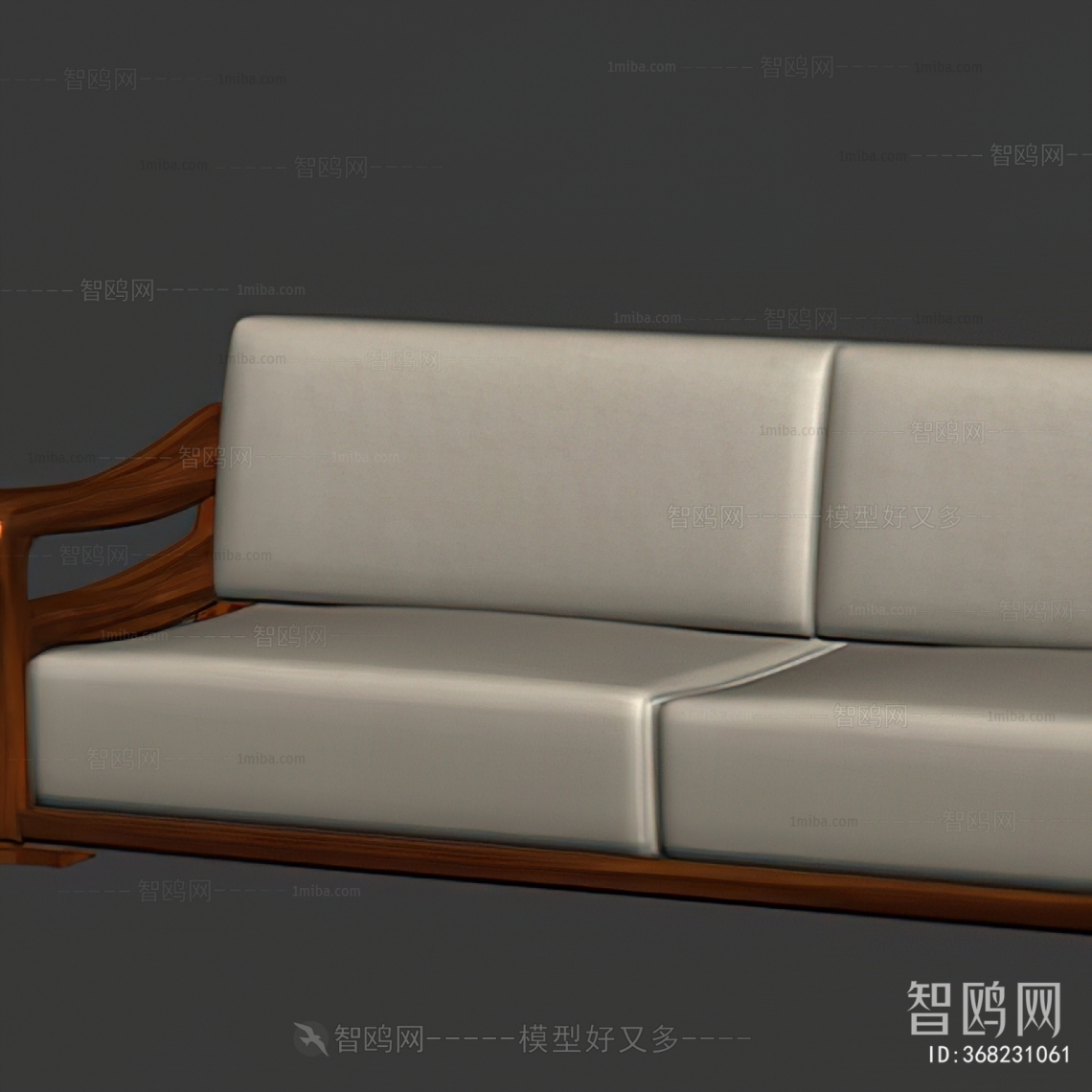 新中式布艺双人沙发