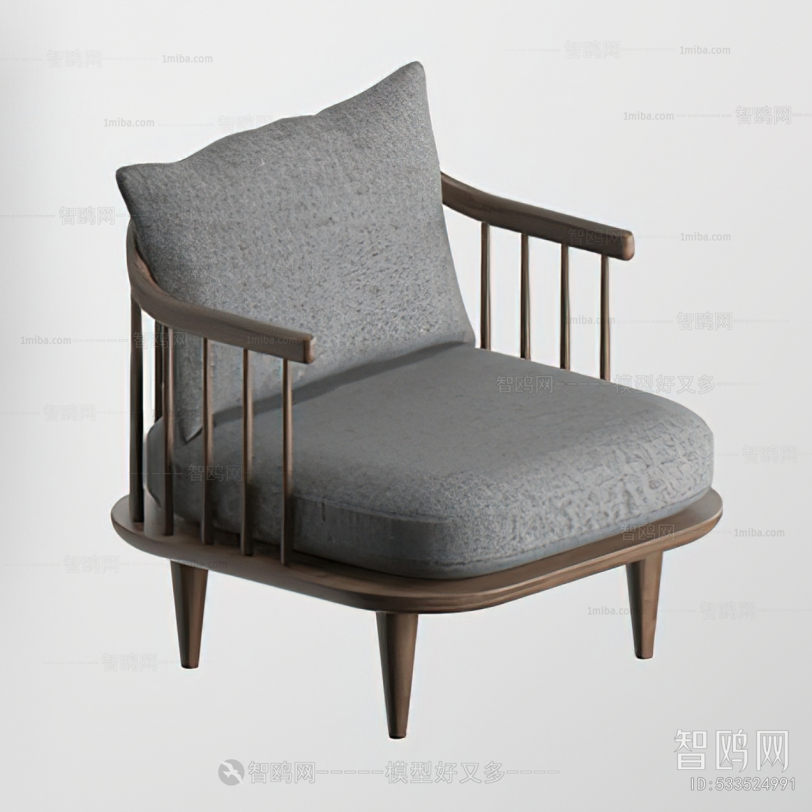 New Chinese Style Single Sofa