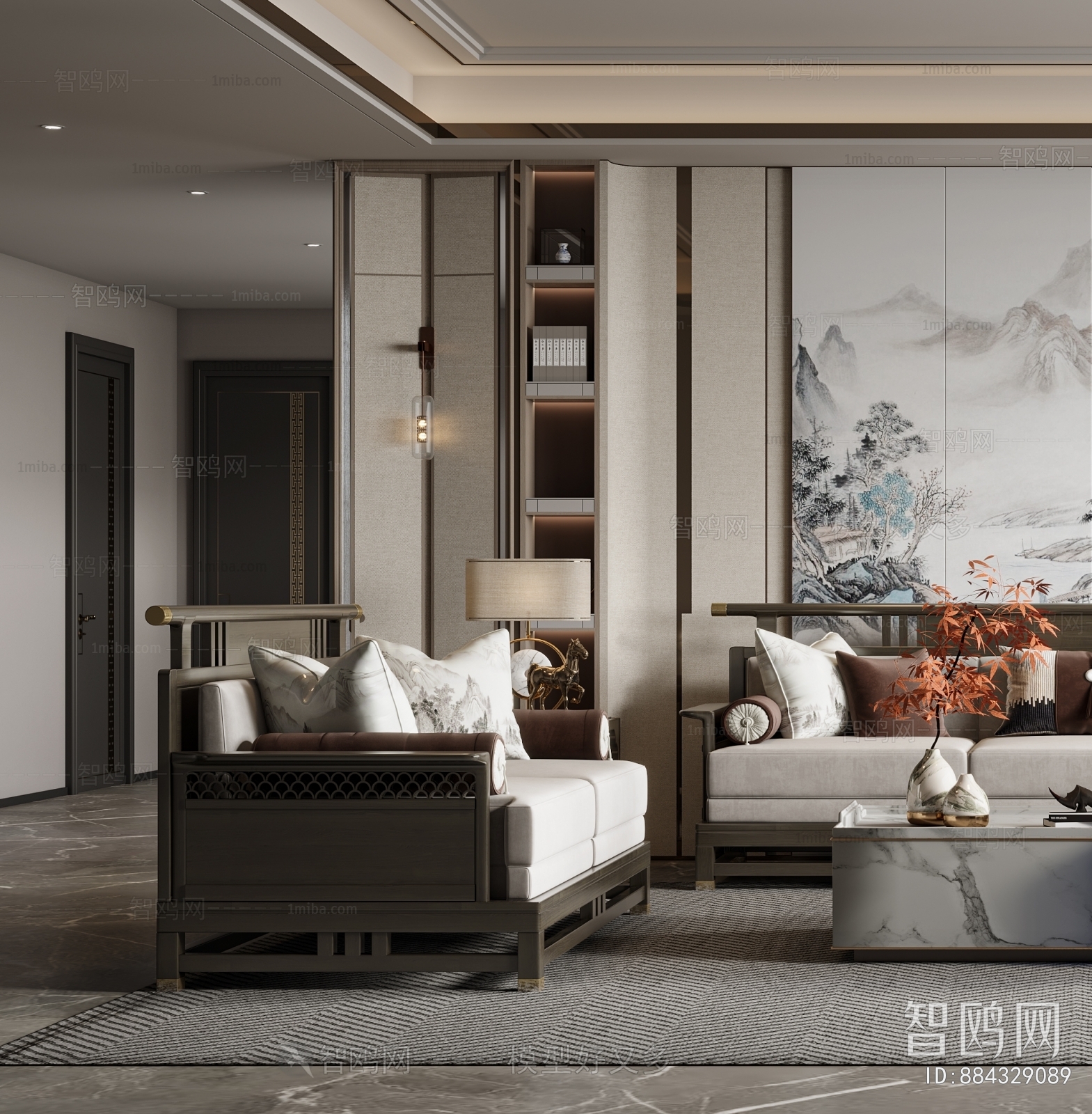 New Chinese Style A Living Room