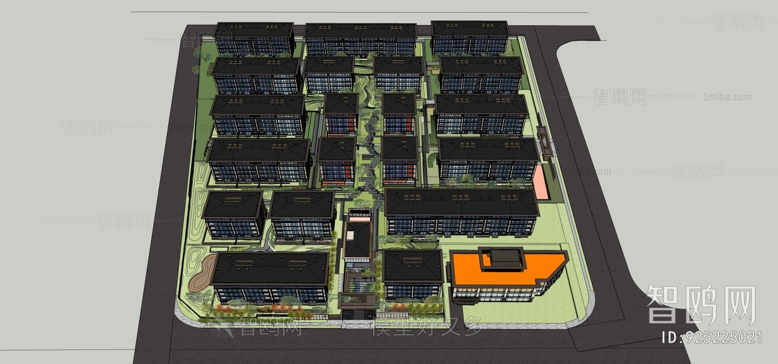 Modern Architectural Bird's-eye View Planning