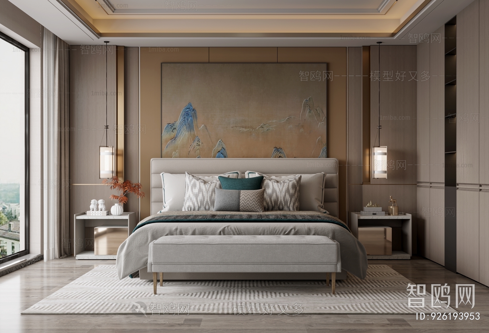 New Chinese Style Bedroom