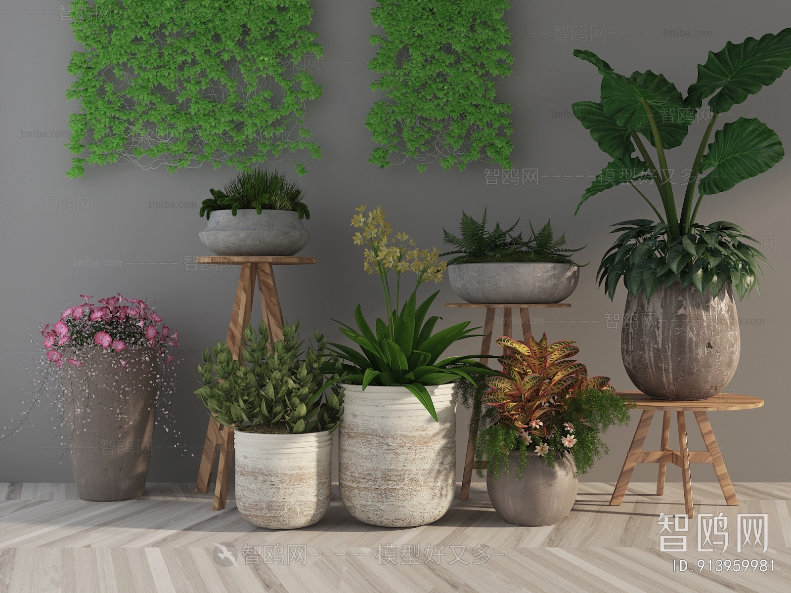 Modern Ground Green Plant Potted Plants