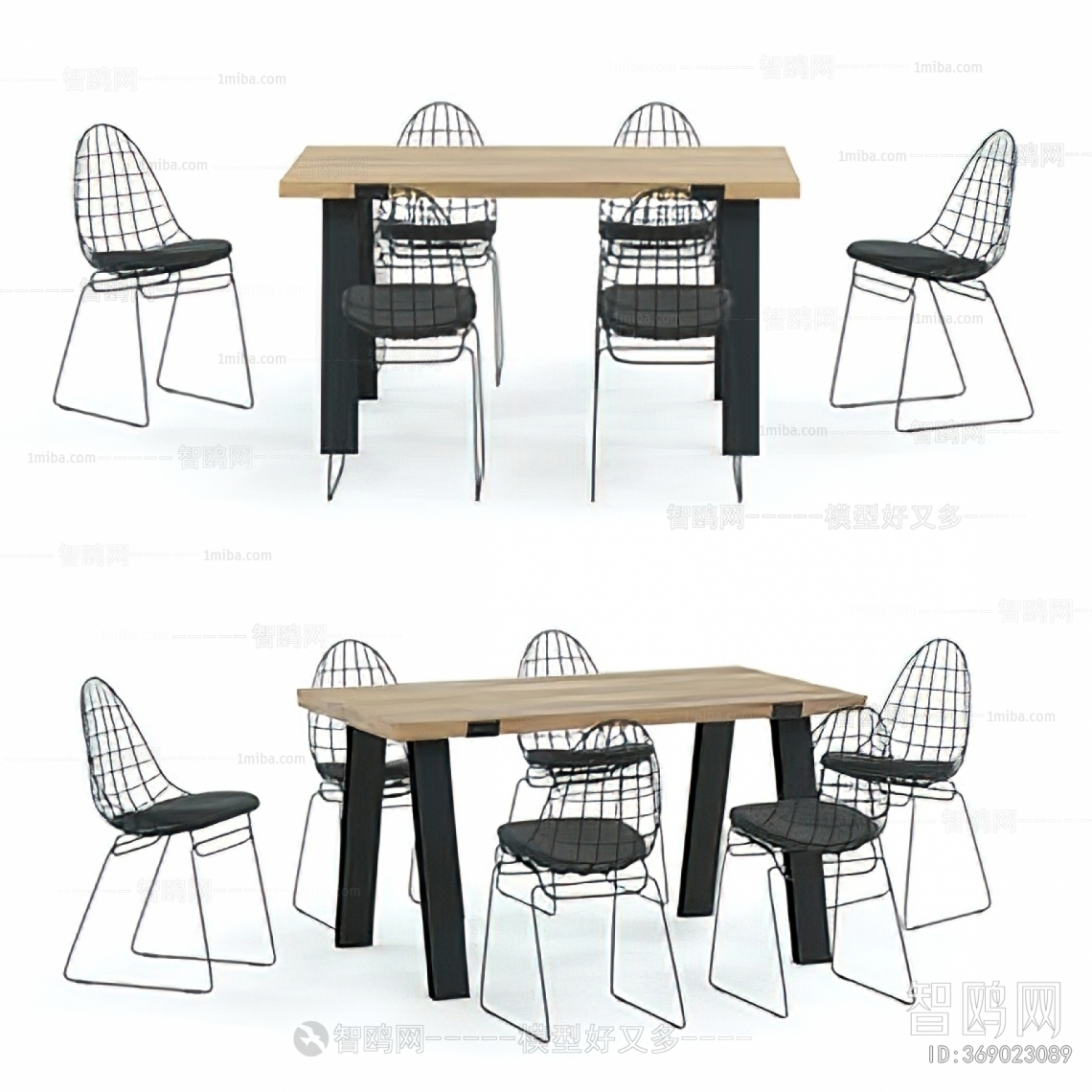 工业风实木餐桌椅