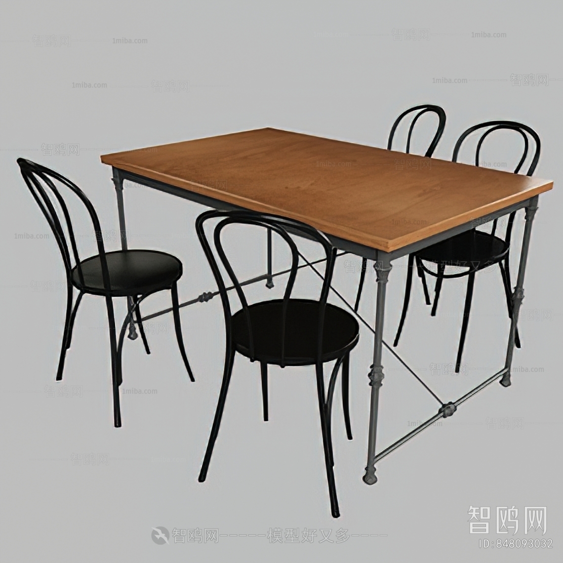 工业风铁艺餐桌椅