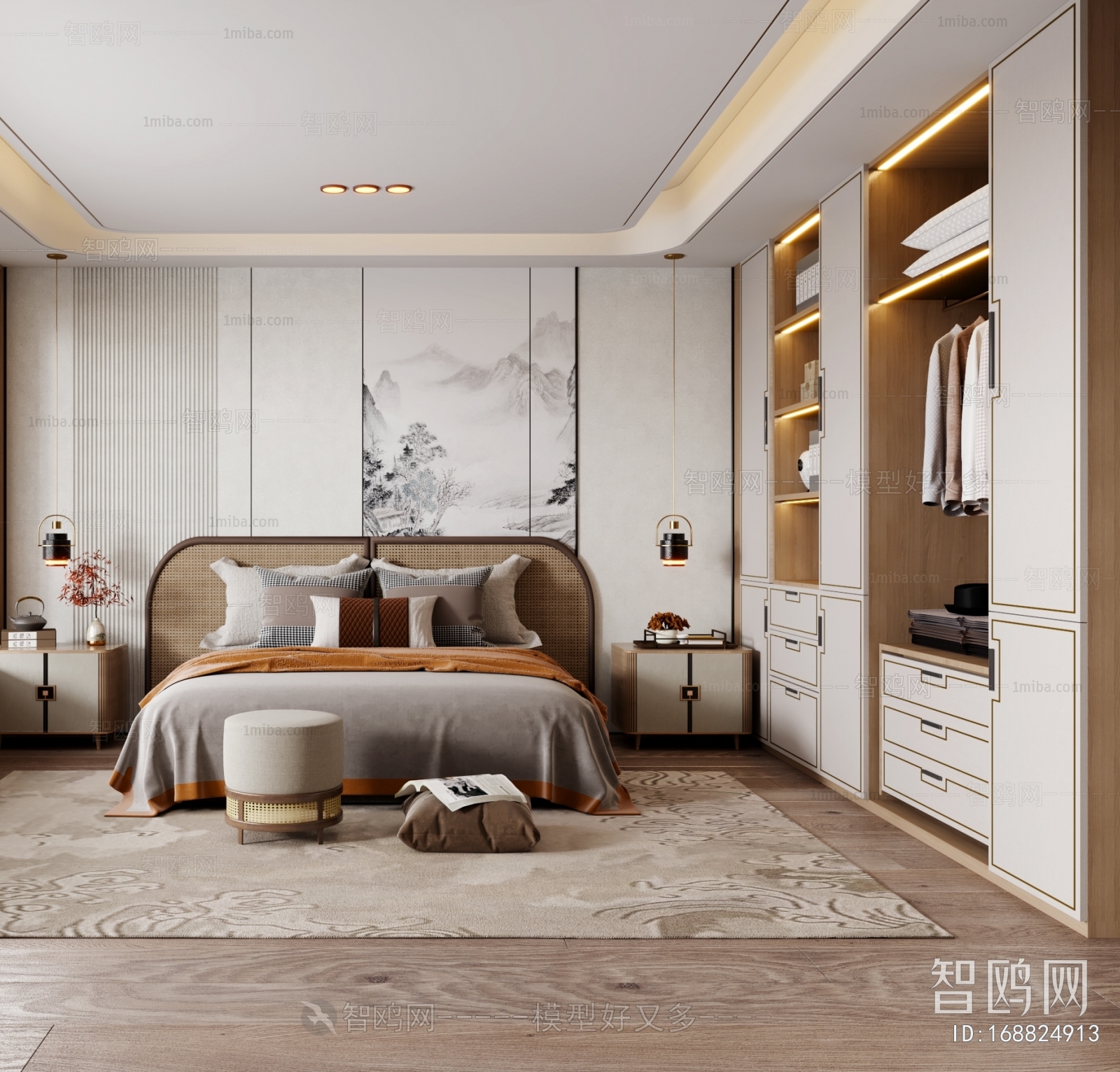 New Chinese Style Bedroom